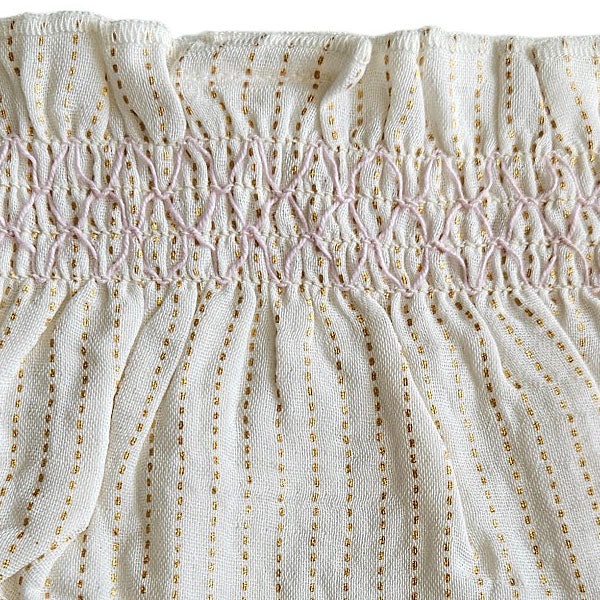 Frogs and Dogs tweedehands baby bloomer Woven Gold Glitter – strepen crème/goud showmodel