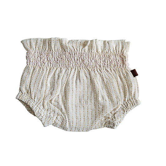 Frogs and Dogs tweedehands baby bloomer Woven Gold Glitter – strepen crème/goud showmodel