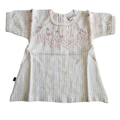 Tweedehands Frogs and Dogs baby blouse crème met gouden glitterstreep