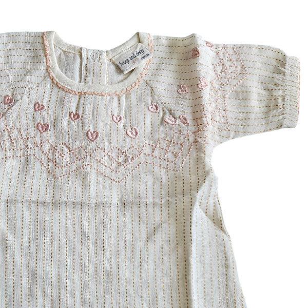 Tweedehands Frogs and Dogs baby blouse crème met gouden glitterstreep