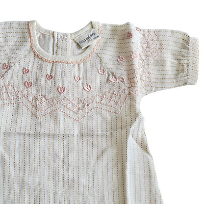 Tweedehands Frogs and Dogs baby blouse crème met gouden glitterstreep