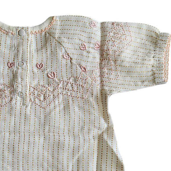 Tweedehands Frogs and Dogs baby blouse crème met gouden glitterstreep
