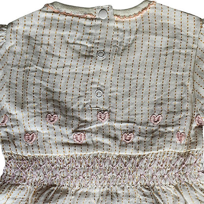 Frogs and Dogs tweedehands baby jurkje korte mouw Gold Glitter - strepen crème/goud showmodel