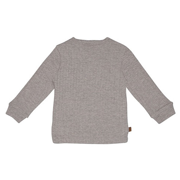 Tweedehands Frogs and Dogs overslagshirt Raccoon Club melange taupe