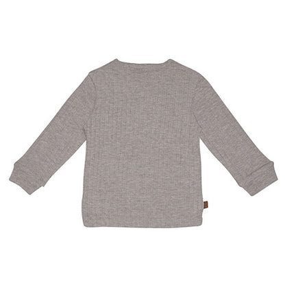 Tweedehands Frogs and Dogs overslagshirt Raccoon Club melange taupe